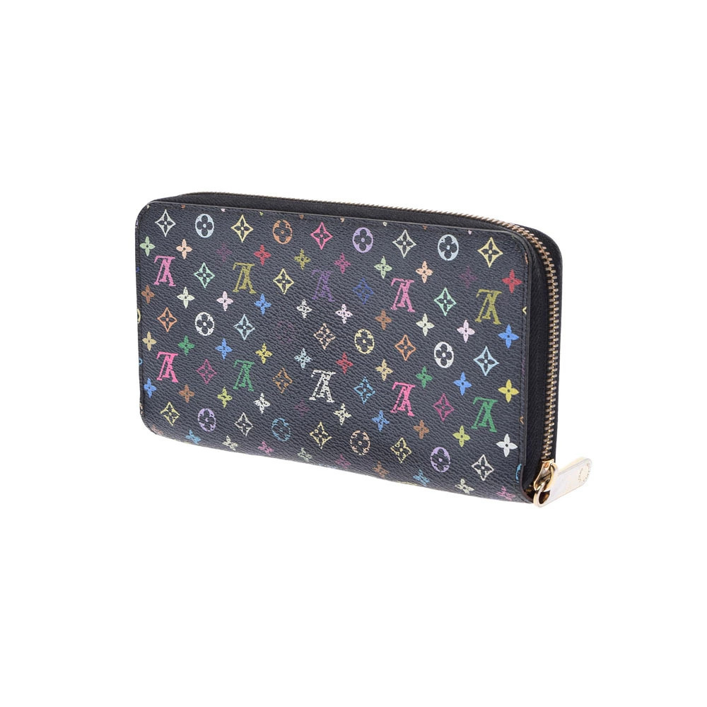 Louis Vuitton Canvas Zippy Grenade Black Long Noir Wallet Multicolor Black